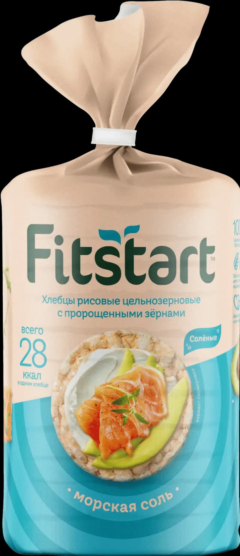 Хлебцы FITSTART "Морская соль" рисовые цельнозерновые 90 г