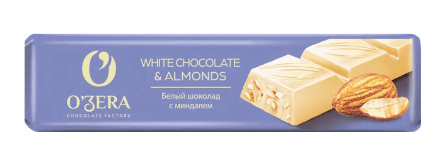 Шоколад O'zera Белый с миндалем 45 г
